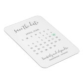 Magnet Flexible Calendrier simple Pastel Green Heart Enregistrer l (Côté Droit)