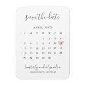 Magnet Flexible Calendrier simple Pastel Peach Heart Enregistrer l (Vertical)