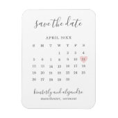 Magnet Flexible Calendrier simple Pastel Pink Heart Enregistrer la (Vertical)
