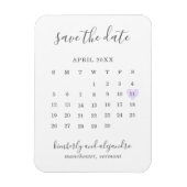 Magnet Flexible Calendrier simple Pastel Purple Heart Enregistrer (Vertical)