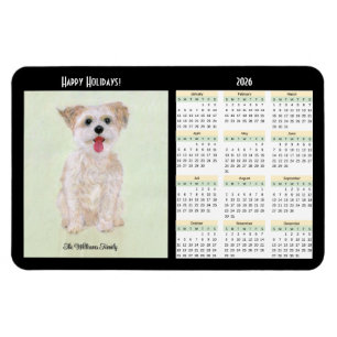 Magnet Flexible Calendrier souple Morkie 2026
