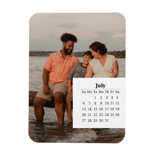 Magnet Flexible Calendrier superposé juillet 2025 (Vertical)