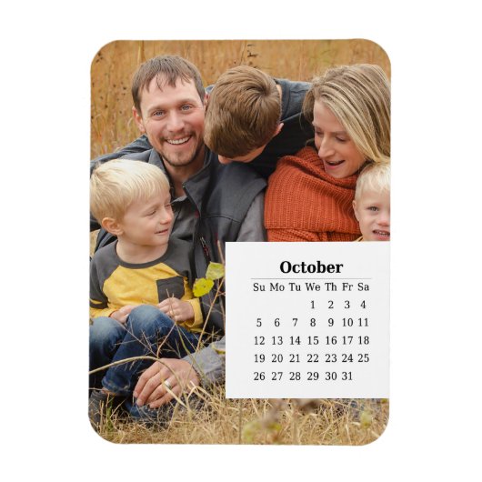 Magnet Flexible Calendrier superposition octobre 2025 (Vertical)