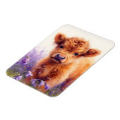 Magnet Flexible Calf de vache écossaise Highland Fleurs sauvages f (Côté Gauche)