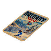 Magnet Flexible Calgary Alberta Canada Souvenirs de ski 1950 (Côté Gauche)