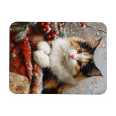 Magnet Flexible Calico Chat Coupe d'hiver Peinture Flexible (Horizontal)