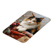 Magnet Flexible Calico Chat Coupe d'hiver Peinture Flexible (Côté Gauche)