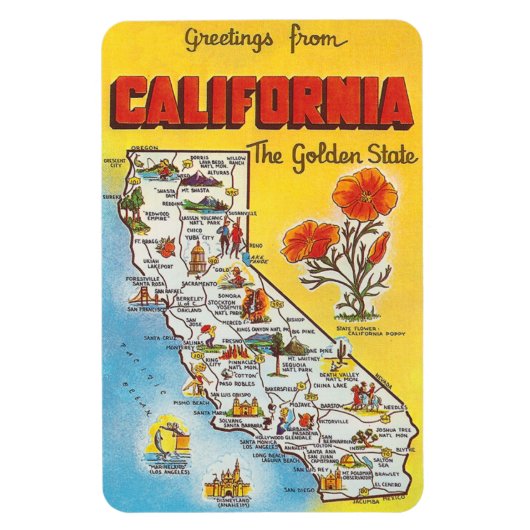 Magnet Flexible Californie vintage (Vertical)