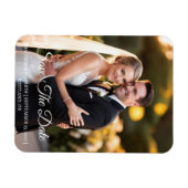 Magnet Flexible Calligraphie blanc romantique Photo Enregistrer la (Horizontal)