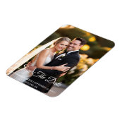 Magnet Flexible Calligraphie blanc romantique Photo Enregistrer la (Côté Gauche)