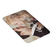 Magnet Flexible Calligraphie blanche Script Mariage photo Merci (Côté Droit)