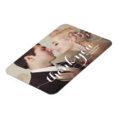 Magnet Flexible Calligraphie blanche Script Mariage photo Merci (Côté Gauche)