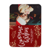 Magnet Flexible Calligraphie de voeux rouges les plus chauds Photo (Vertical)