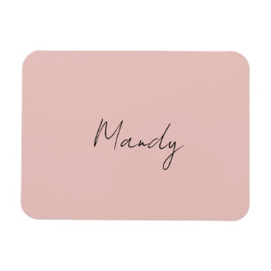 Magnet Flexible Calligraphie Élégant Rose Or Plaine Nom simple