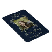 Magnet Flexible Calligraphie Élégante Fleuron Bleu Marine Mariage (Côté Droit)