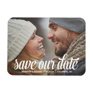 Magnet Flexible Calligraphie en gras   Photo Enregistrer la date