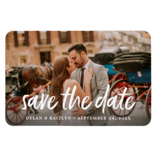 Magnet Flexible Calligraphie Enregistrer la date Mariage photo