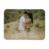 Magnet Flexible Calligraphie Enregistrer la date Mariage Photo Mod (Horizontal)