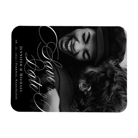 Magnet Flexible Calligraphie Mariage Classic Élégant Enregistrer L (Horizontal)