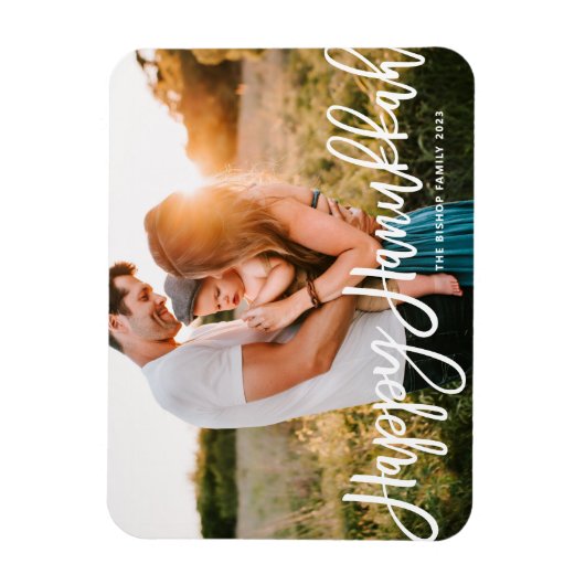 Magnet Flexible Calligraphie moderne audacieuse Happy Hanoukka Pho (Vertical)