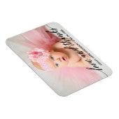 Magnet Flexible Calligraphie moderne Baby Love and Thanks Photo (Côté Droit)
