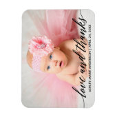 Magnet Flexible Calligraphie moderne Baby Love and Thanks Photo (Vertical)
