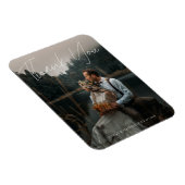 Magnet Flexible Calligraphie moderne juste marié Photo Merci (Côté Droit)