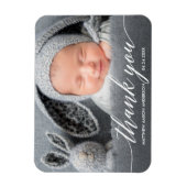 Magnet Flexible Calligraphie moderne Nouveau Merci photo bébé (Vertical)