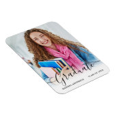 Magnet Flexible Calligraphie moderne Script Photo Grad Faire-part (Côté Droit)