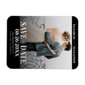 Magnet Flexible Calligraphie noir et blanc Enregistrer la photo de (Horizontal)