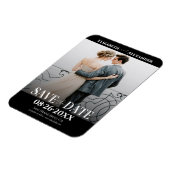 Magnet Flexible Calligraphie noir et blanc Enregistrer la photo de (Côté Gauche)