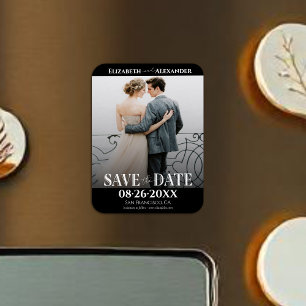 Magnet Flexible Calligraphie noir et blanc Enregistrer la photo de