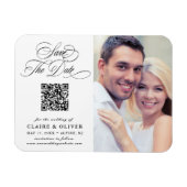 Magnet Flexible Calligraphie romantique QR Code Enregistrer la dat (Horizontal)