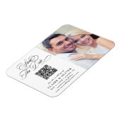 Magnet Flexible Calligraphie romantique QR Code Enregistrer la dat (Côté Gauche)