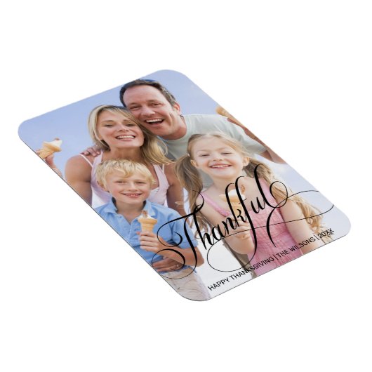 Magnet Flexible Calligraphie Script Grâces Thanksgiving Photo (Côté Droit)