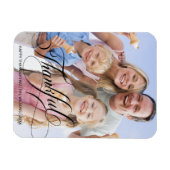 Magnet Flexible Calligraphie Script Grâces Thanksgiving Photo (Horizontal)