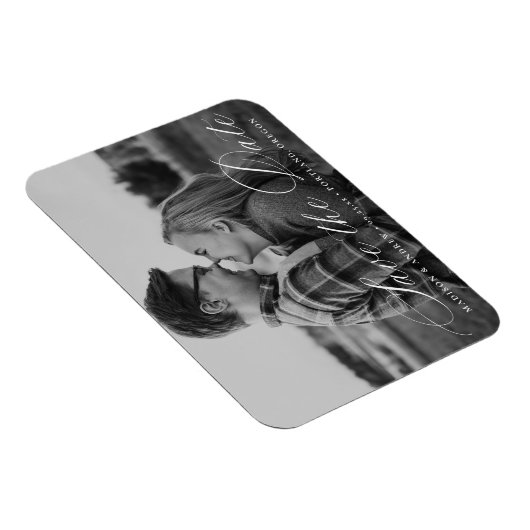 Magnet Flexible Calligraphie Script Photo Enregistrer la date (Côté Droit)