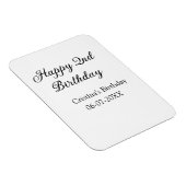Magnet Flexible calligraphie simple minimum heureux 2e anniversair (Côté Droit)