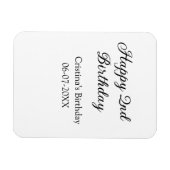 Magnet Flexible calligraphie simple minimum heureux 2e anniversair (Horizontal)