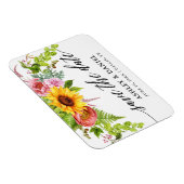 Magnet Flexible Calligraphie Tournesol Boho Floral Enregistrer La  (Côté Droit)