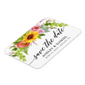 Magnet Flexible Calligraphie Tournesol Boho Floral Enregistrer La  (Côté Gauche)