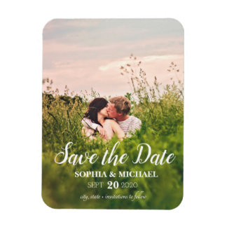 Magnet Flexible Calligraphy Save the Date Wedding Photo Aimant