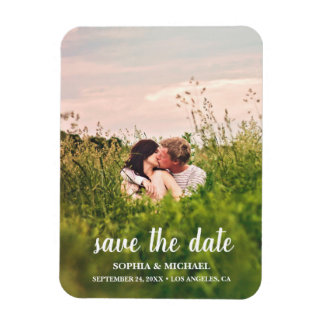 Magnet Flexible Calligraphy Save the Date Wedding Photo Aimant