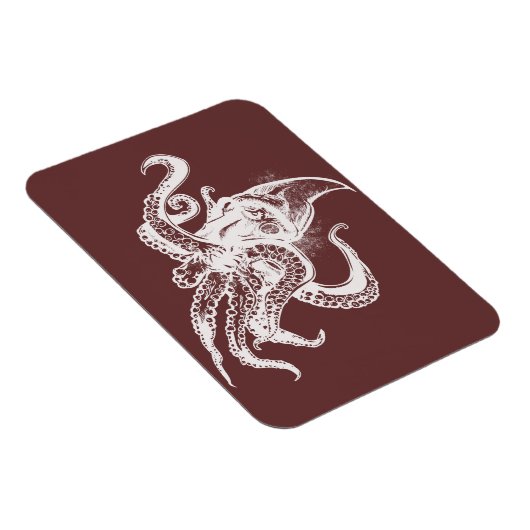 Magnet Flexible Calmar géant en colère en blanc Choisissez votre A (Côté Droit)