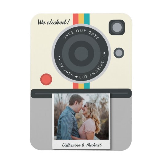 Magnet Flexible Caméra instantanée Couple Date photo Emplacement u (Vertical)