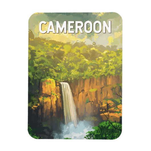 Magnet Flexible Cameroun Illustration Voyage Art Vintage (Vertical)