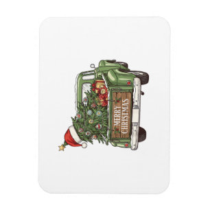 Magnet Flexible Camion de Noël Vintage Joyeux Noël Hommes Femmes
