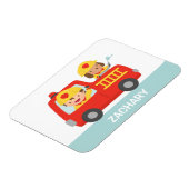 Magnet Flexible Camion feu rouge avec pompier garçon et chiot (Côté Gauche)