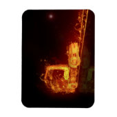 Magnet Flexible Camion feu rouge dans les flammes d'incendie (Vertical)