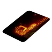 Magnet Flexible Camion feu rouge dans les flammes d'incendie (Côté Gauche)